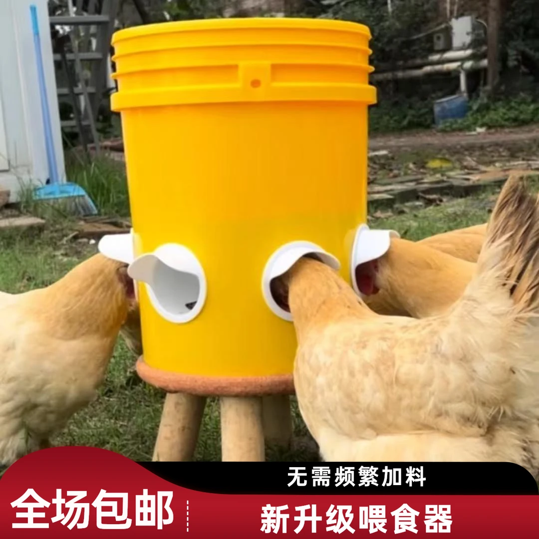 鸡鸭鹅自动喂料器家禽自动喂食器户外一体防雨鸡鸭鹅防风通用食槽