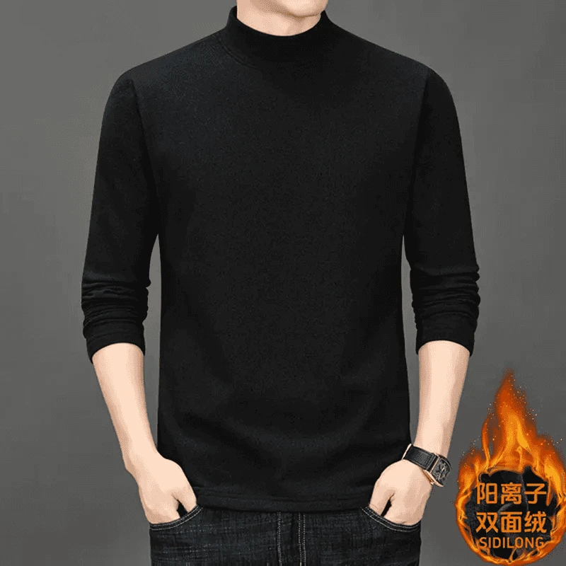 秋冬季男士半高领长袖t恤韩版德绒修身中青年学生打底衫保暖秋衣