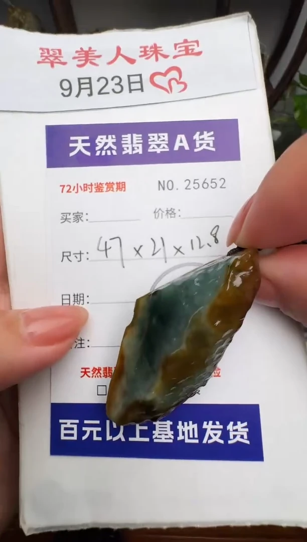 颈饰未镶嵌翡翠原石25652