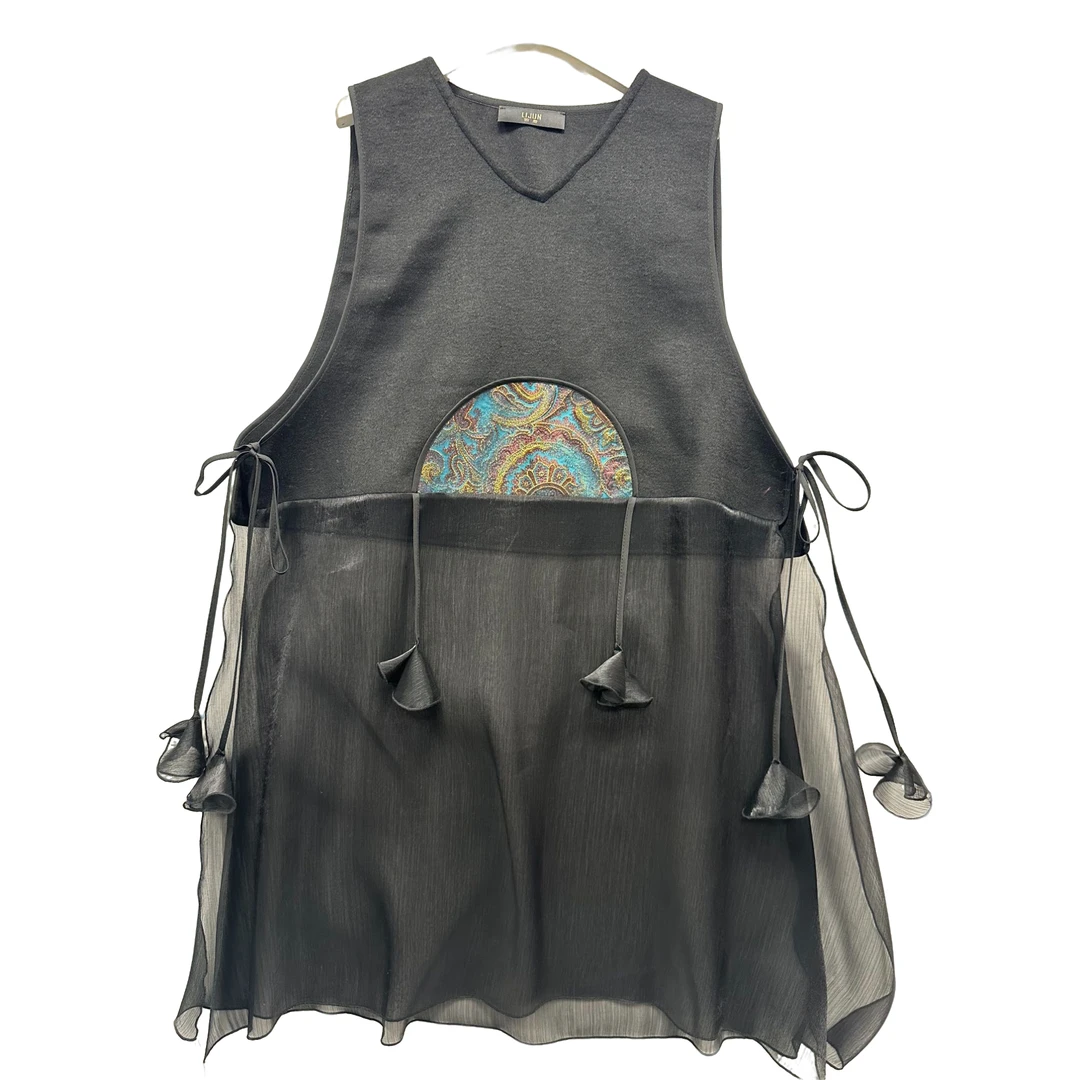 789篱君2025新款新中式气质百搭宽松无袖连衣裙