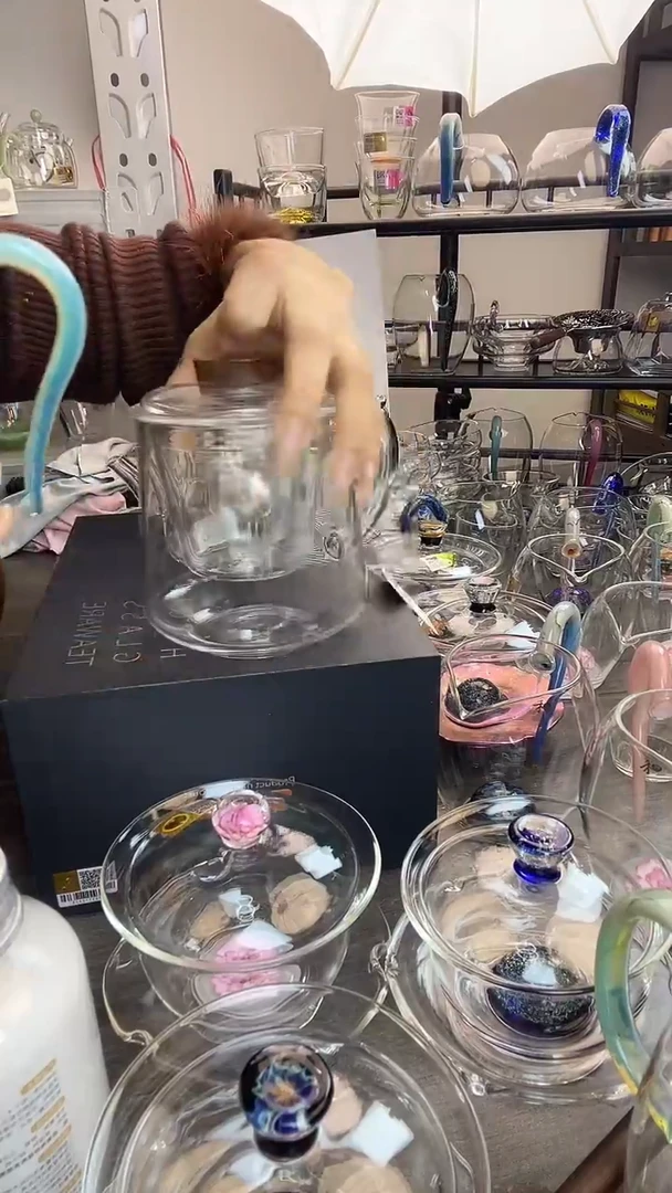 手工艺品玻璃禾器 承隆杯 透明 禾器