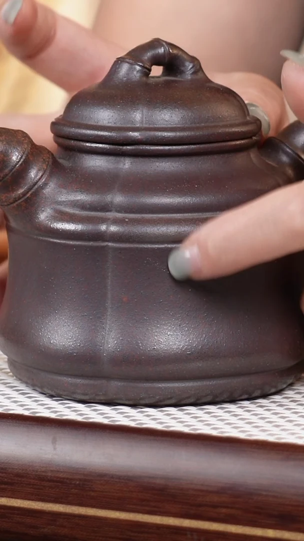 茶壶紫砂紫砂竹鼎壶
