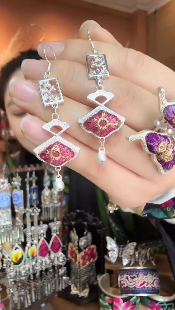 刺绣纯手工民族风耳环