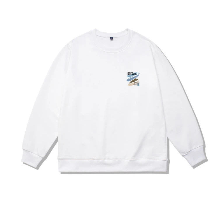 仓石一树简约秋冬季圆领卫衣男士新款宽松纯棉情侣装套头印花上衣