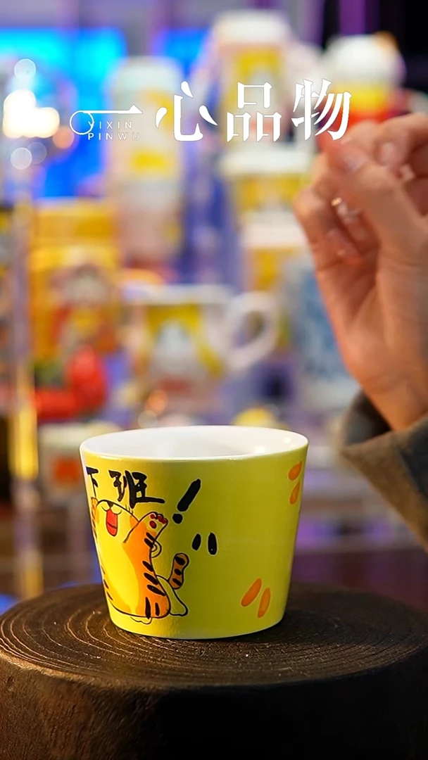 杯子瓷S009景德镇手工手绘杯子摆件