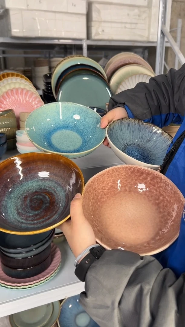 陶瓷外贸尾货瑕疵满20包邮X4 菜碗组合