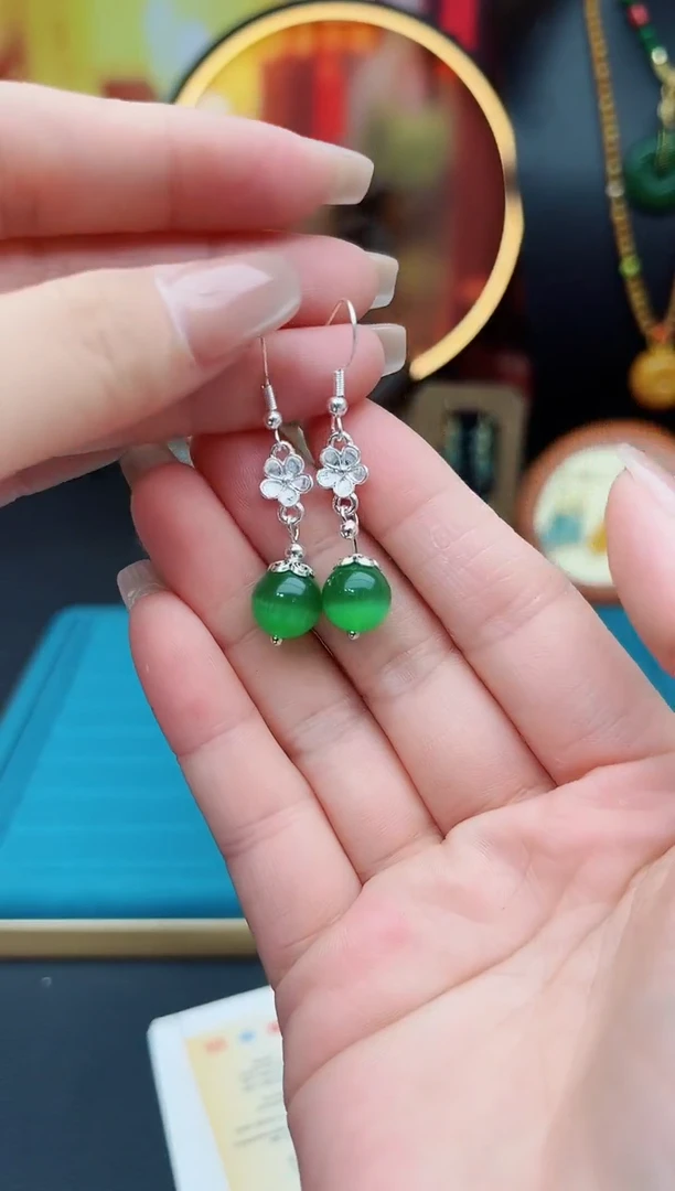 玛瑙/玉髓耳饰银S925镶嵌212000