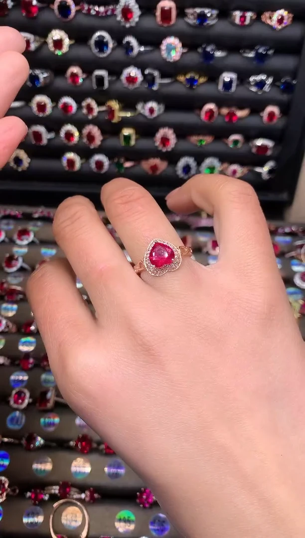 【闪购商品】红宝石戒指银S925镶嵌1