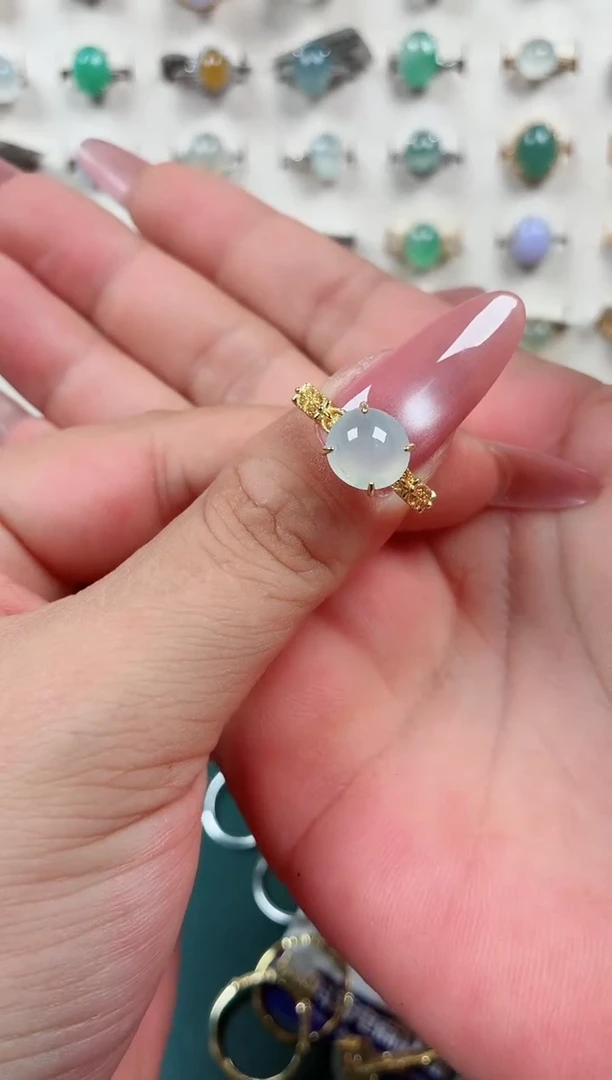 银S925镶嵌戒指翡翠.