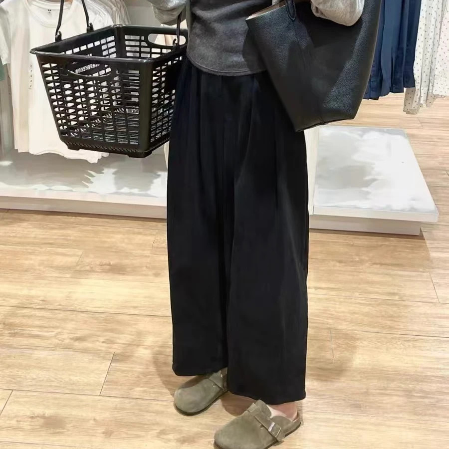 早春款灯芯绒日系森系显瘦百搭复古宽松休闲裤哈伦裤