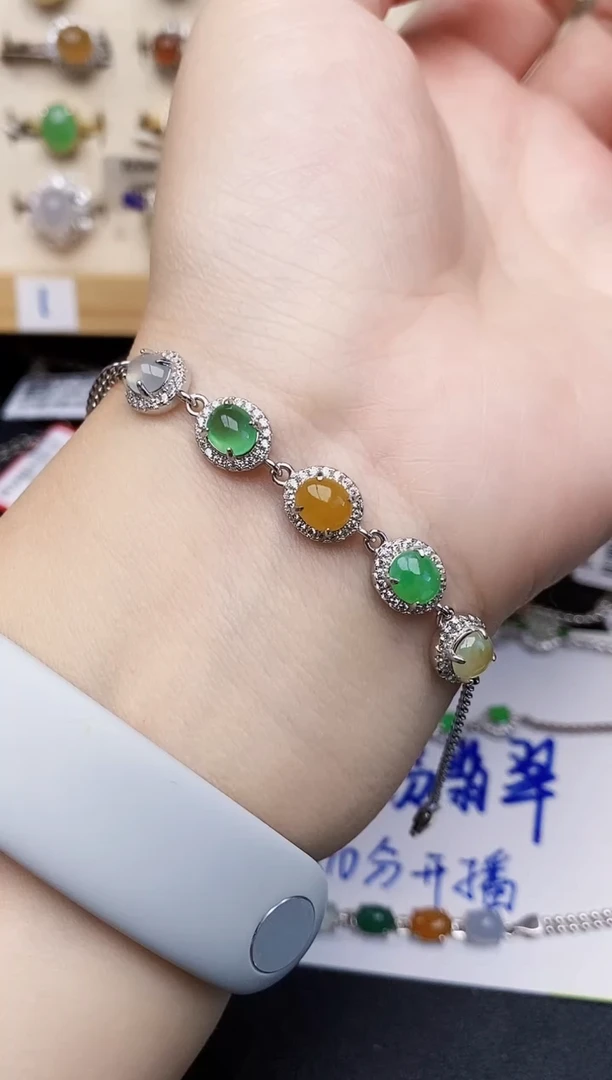 银S925镶嵌戒指翡翠0036