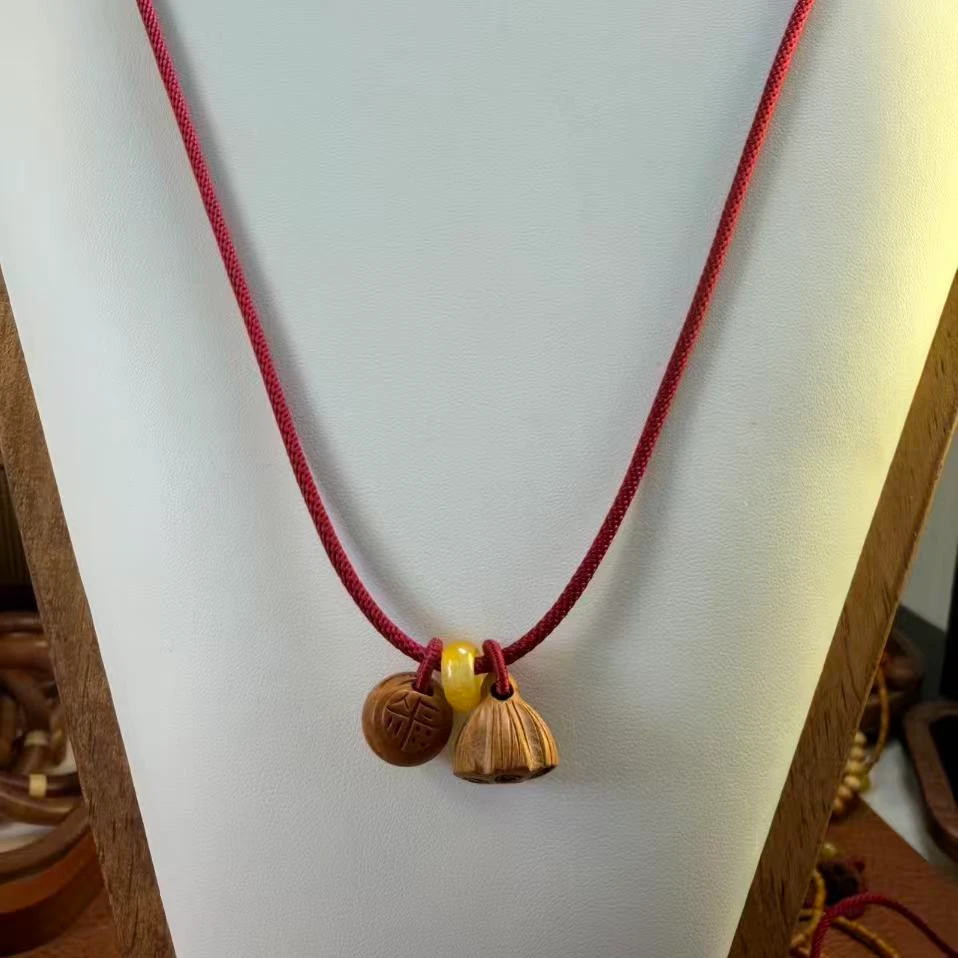 【古桃源】红绳款「福气连连」脖挂 桃木桃核辟•挡•驱•护 备注手围