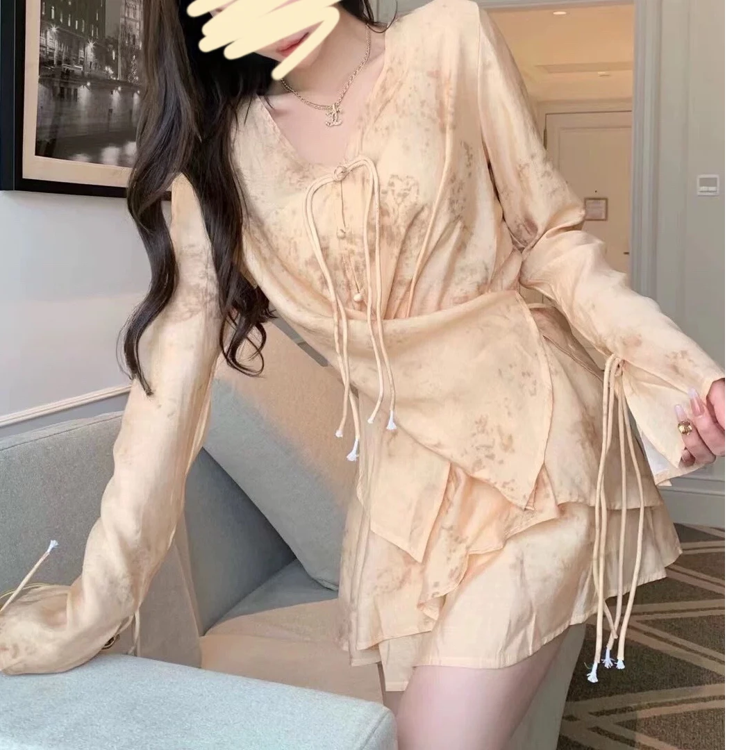 312  国风设计款两穿时尚舒服显瘦两件套套装（A01）