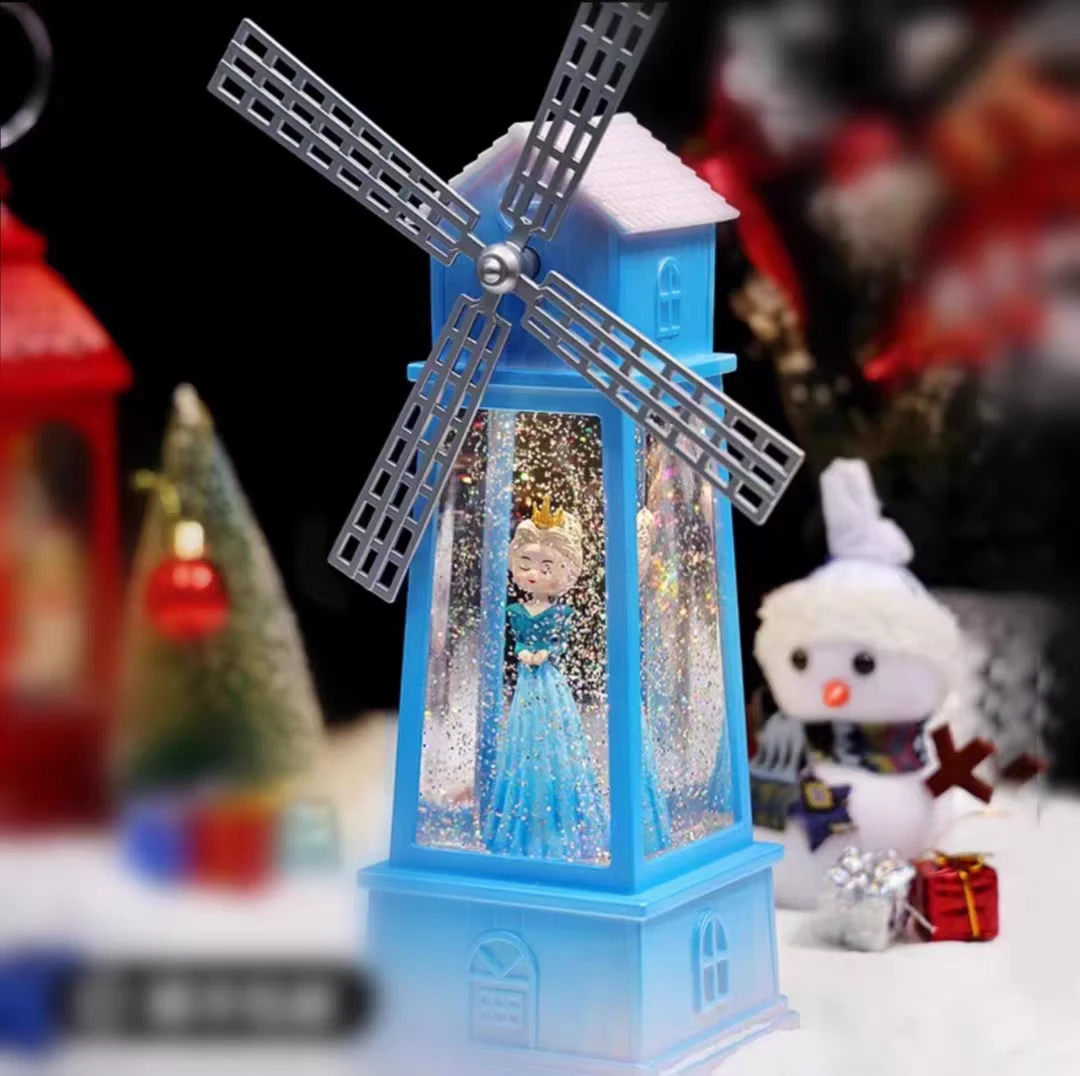 【喵叔box】风车旋转小王子水晶球小夜灯月球灯音乐盒生日礼物