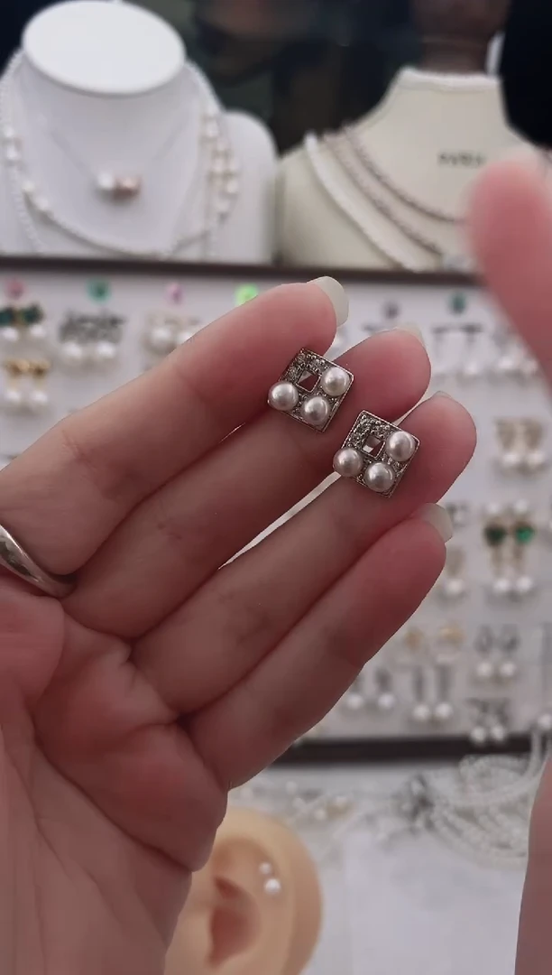 合金耳饰淡水珍珠74