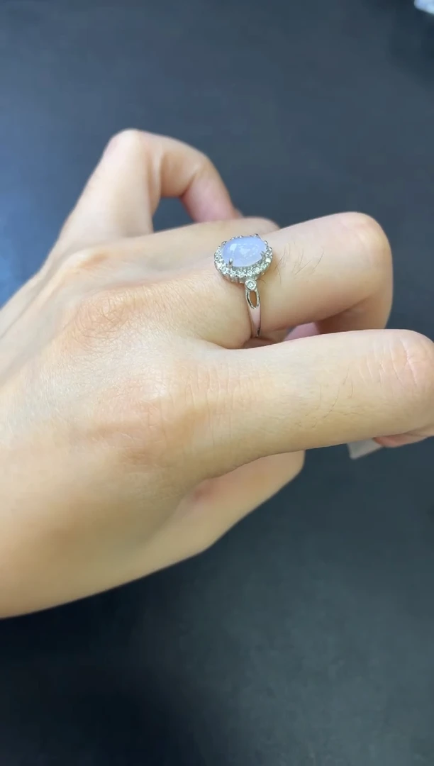 银S925镶嵌戒指翡翠戒指