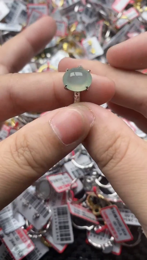 【闪购商品】翡翠戒指银S925镶嵌55555---2
