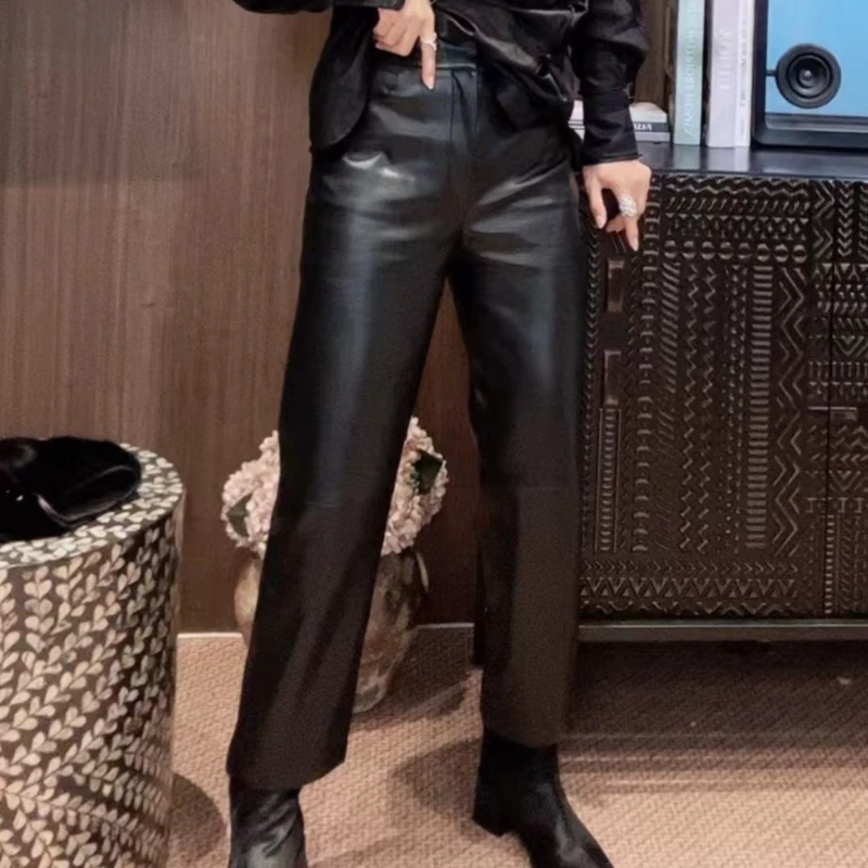 VV&AA  秋冬时尚气质休闲百搭直筒蛋白裤（加薄绒）  D588