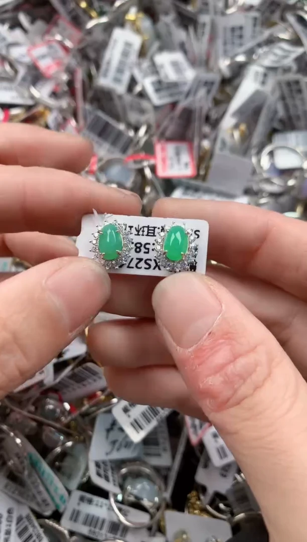 银S925镶嵌戒指翡翠3333----8