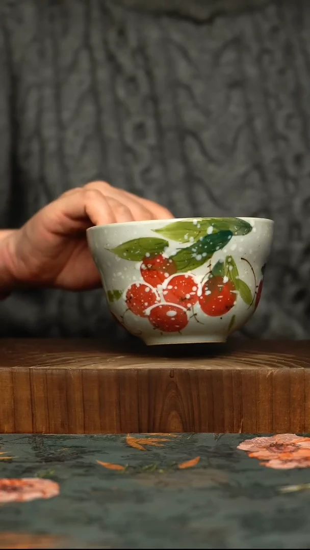杯釉下彩手工手绘同款陶器