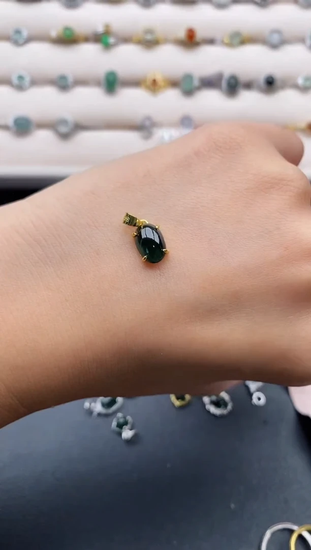 银S925镶嵌戒指翡翠2222222+8