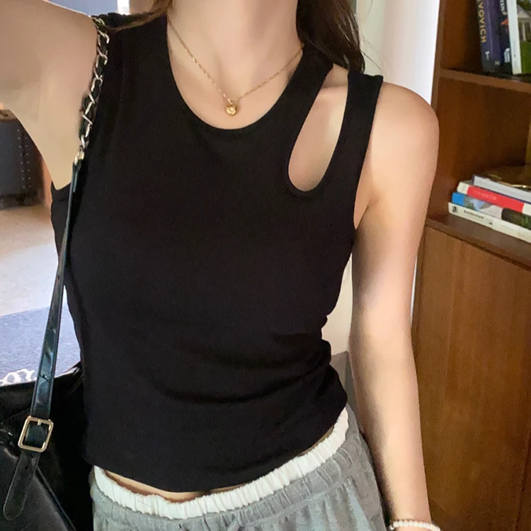 设计感小众吊带背心女夏内搭2025新款斜肩带胸垫挂脖打底上衣外穿