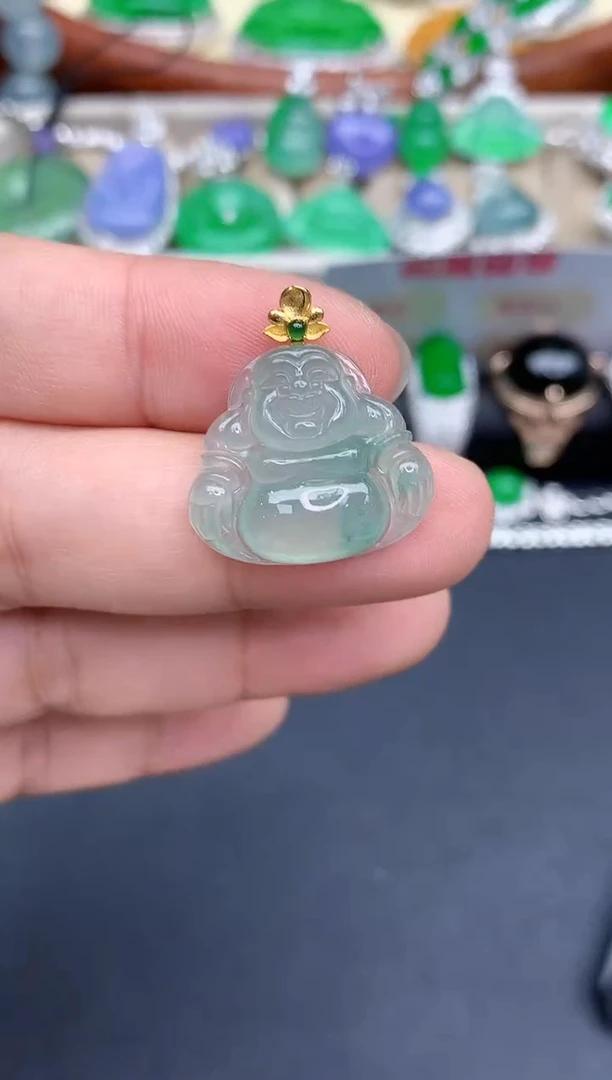 颈饰18K金镶嵌翡翠185-中国好珍宝