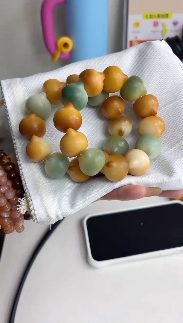 手串菩提根/象牙果多宝猫沐t53干磨猫猫头23mm手串（现穿）