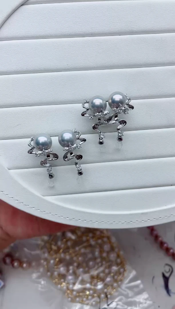 未镶嵌耳饰淡水珍珠多样性发其一，非无暇