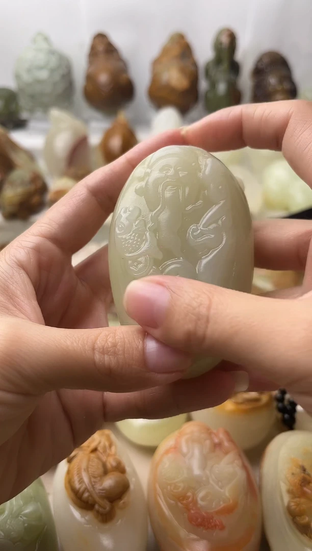 石材古青石棉纹正常不退换财神