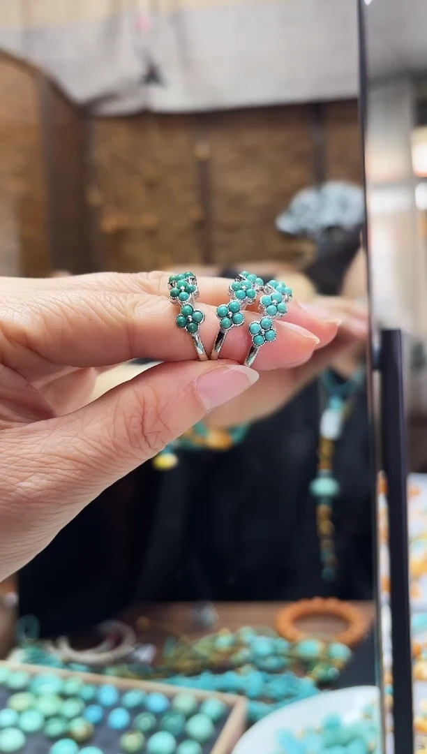 【闪购商品】琥珀戒指银S925镶嵌戒指多样性发其一