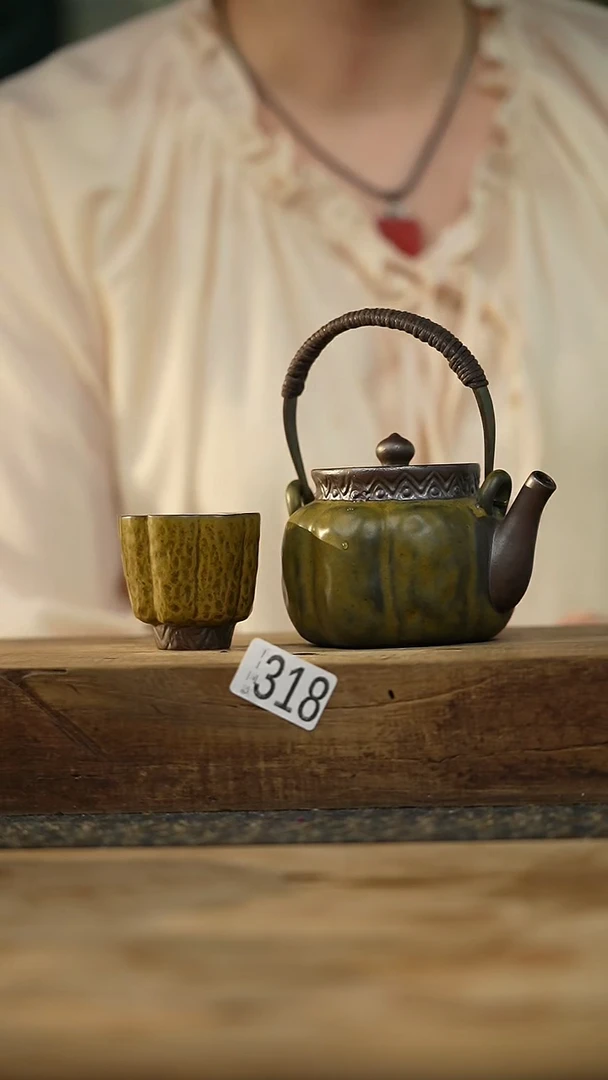 设计师手作款 提梁小茶壶+杯