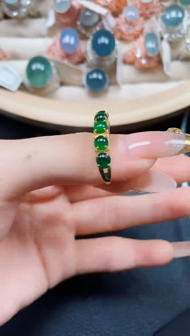 【闪购商品】翡翠戒指银S925镶嵌翡翠