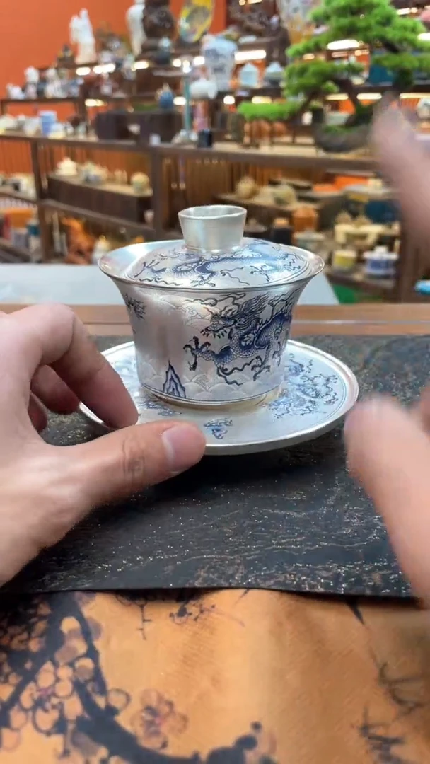 【闪购商品】@@@@@@@@@@@龙腾盛世银盖碗