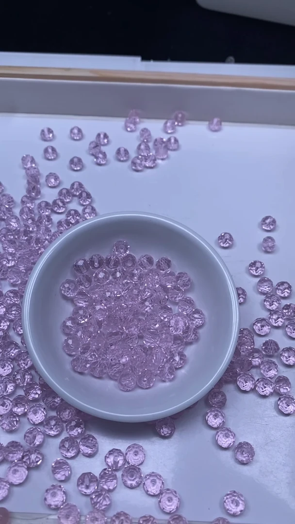 未镶嵌珠宝半成品水晶D452 粉水晶切面8*6mm10颗7.8元