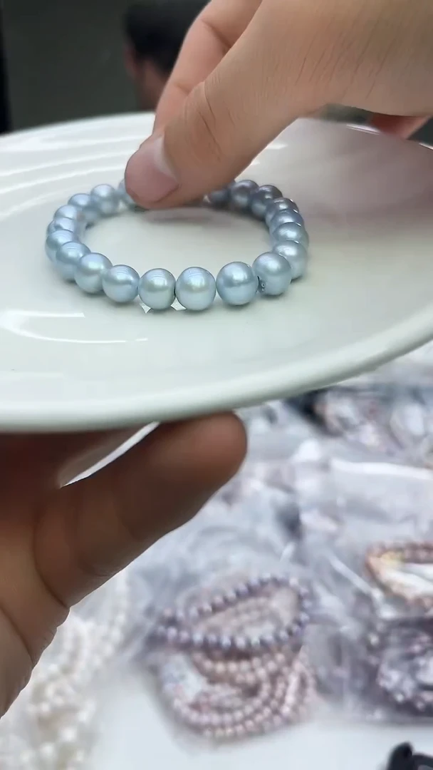 未镶嵌手链淡水珍珠蓝雪手链