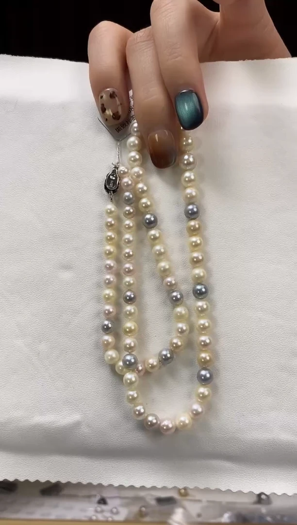 项链未镶嵌海水珍珠5-7海水珍珠项链