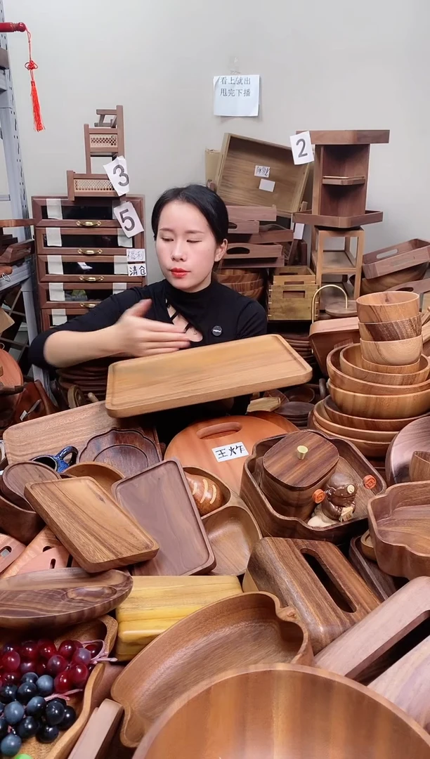 木 南美胡桃木带手抓槽托盘40*30*2cm