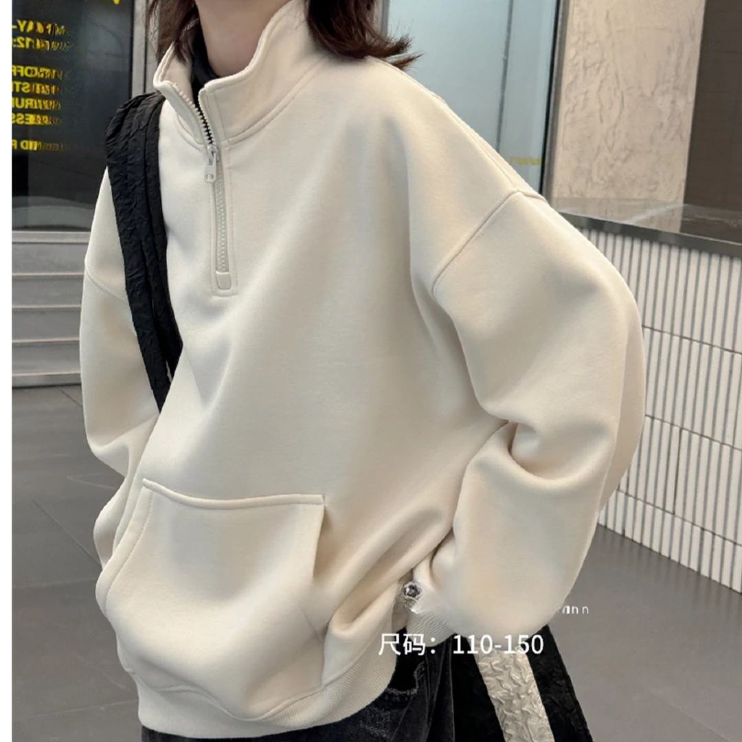 男女精品学生童装百搭宽松印花圆领韩版休闲时尚套头长袖慵懒