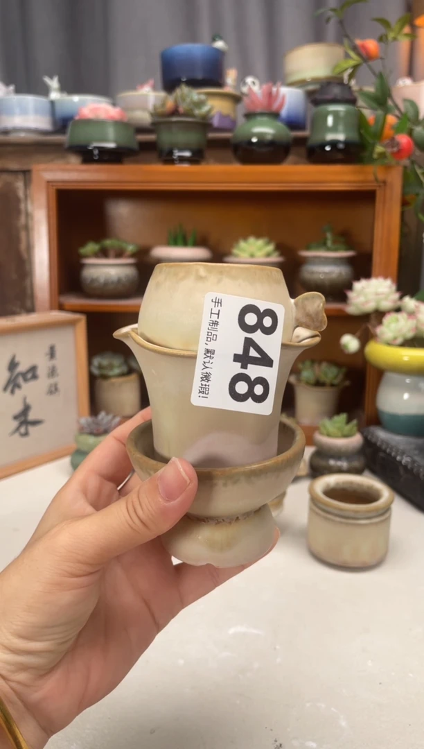 瓷片花****8848知木小芳花盆
