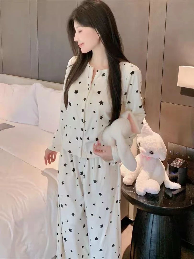 Sifuma/斯服玛《星星点点》秋冬睡衣女外出洋气出门款长袖海岛绒