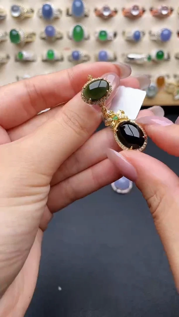 翡翠戒指银S925镶嵌一物一证一礼盒