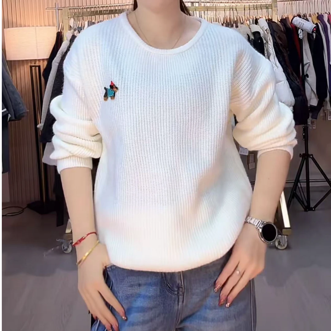 2283-2-CQ白色小狗图标针织上衣（80-135）