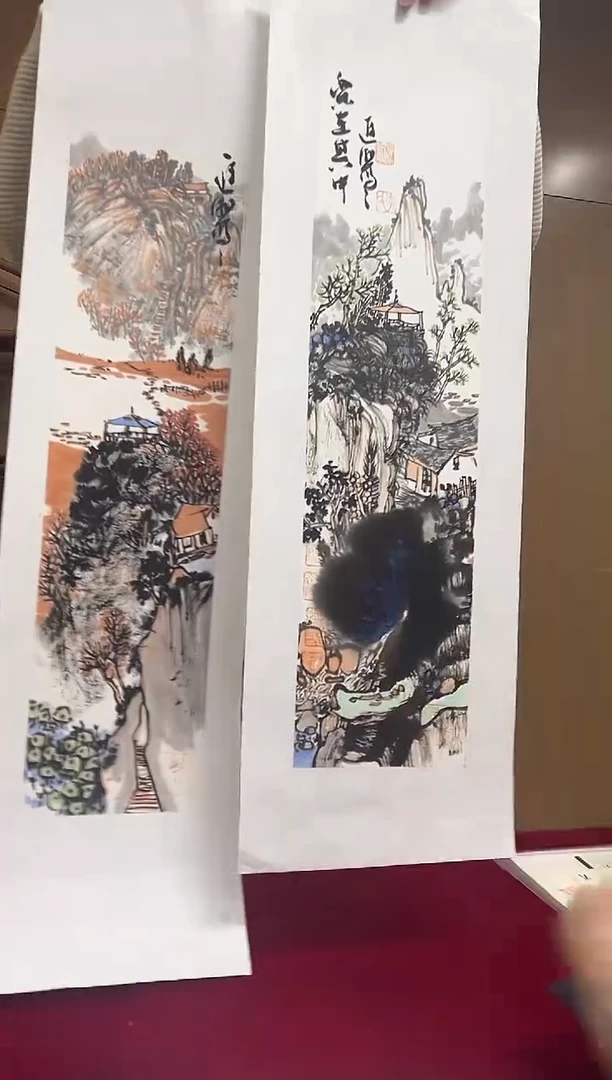 国画李进潮绘画1pc山水（任意一张）