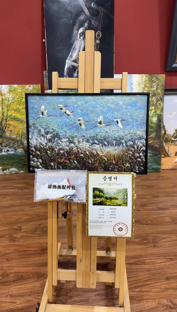 油画【原创·保真·带证书】朝鲜画家纯手绘油画--顺丰包邮--