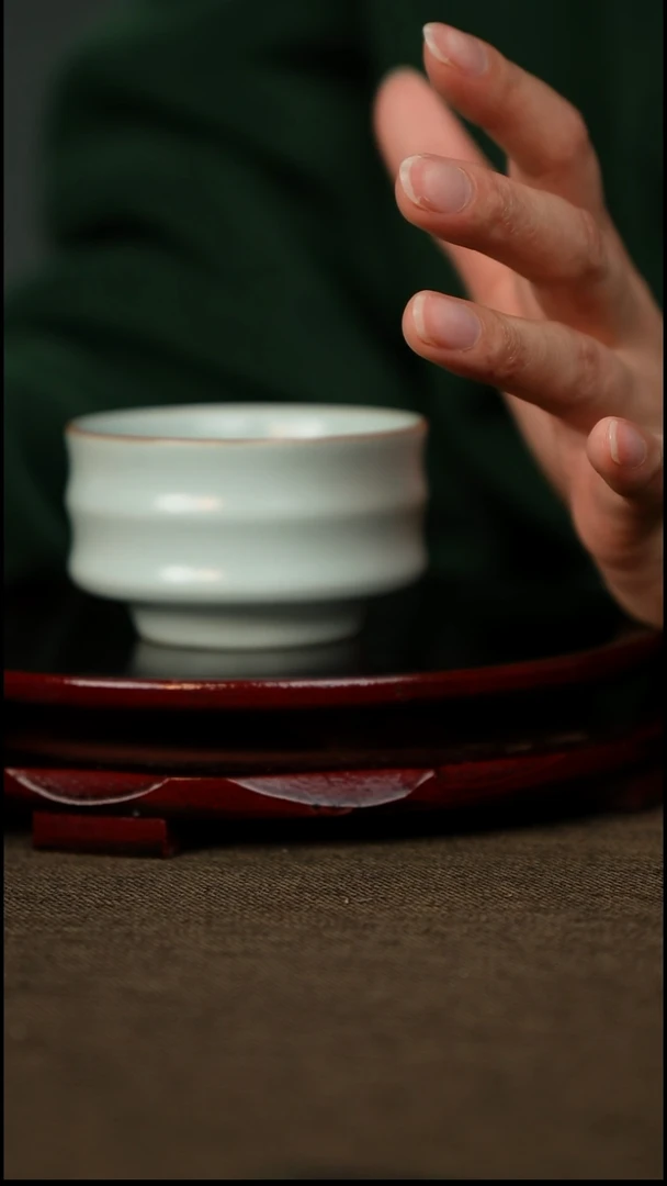 微微瑕 竹节杯 无底款