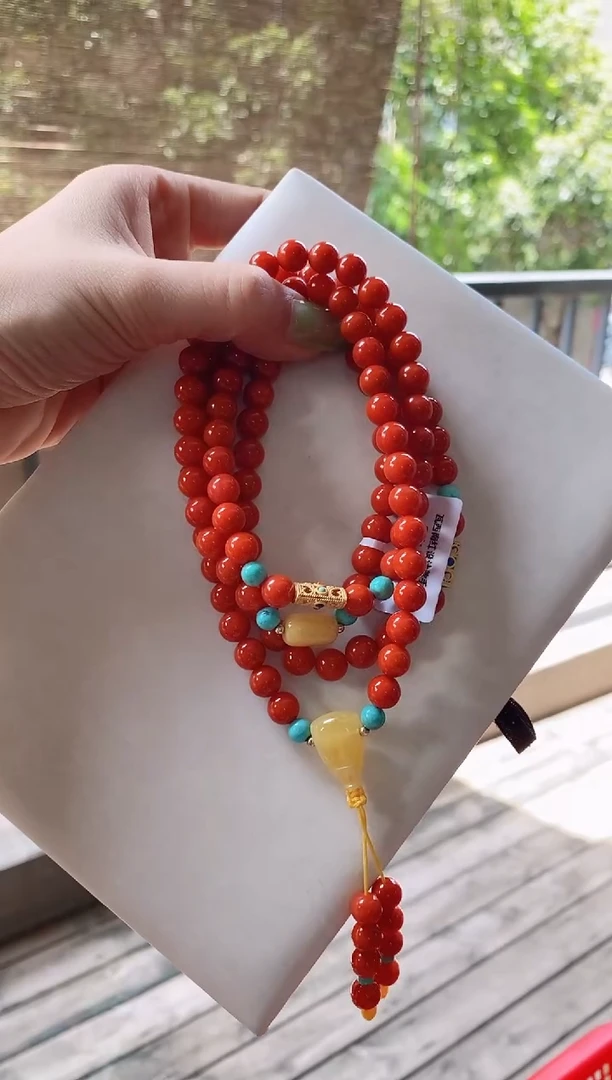 手串未镶嵌南红玛瑙瓦西南红设计款多圈8+mm