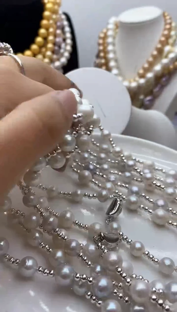 【闪购商品】淡水珍珠颈饰钛钢70