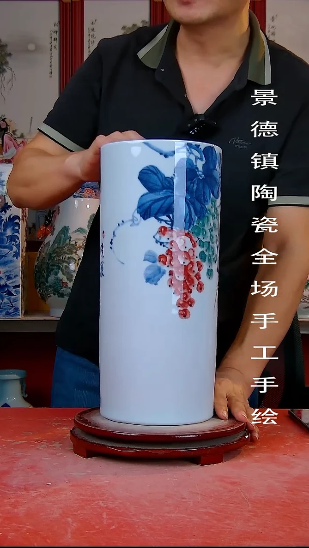 摆件手景德镇陶瓷 全场手工绘1