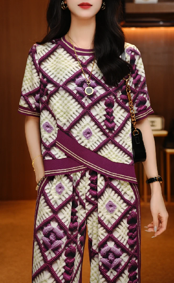 钩花编织-新款2025时尚舒适百搭减龄优雅轻奢气质套装